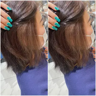 ミディアム 全席個室　暖色カラー Zina松園優香🌸のヘアスタイル