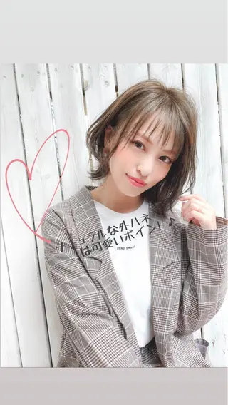 ミディアム カラー 大人かわいい💍🤍 ボブ/ショートボブのヘアスタイル