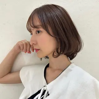 ミディアム カラー 韓国🩵海外ヘア 宮川華奈のヘアスタイル