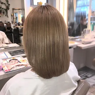 ミディアム パーマ 安井　昴 💫ブリーチ縮毛矯正のヘアスタイル