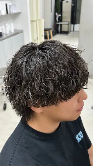 ショート パーマ メンズ 松井 生のヘアスタイル