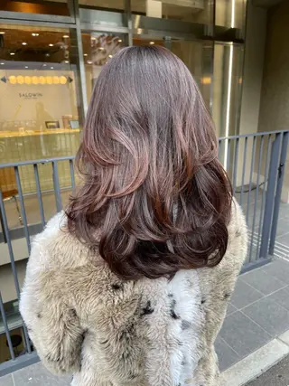 ミディアム ラベンダー/レイヤー カット🤎mamiのヘアスタイル