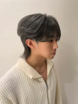 ショート カラー パーマ メンズ [渋谷ブリーチ] 玲弥のヘアスタイル