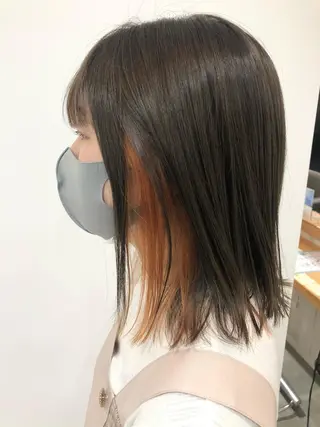 ミディアム カラー 細沼 葵のヘアスタイル
