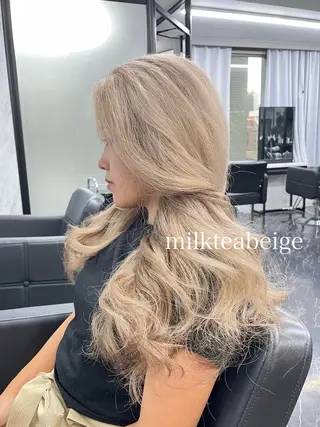 セミロング カラー エクステ🩵ブリーチ 韓国ヘア🩵KAEのヘアスタイル