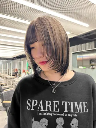 セミロング カラー メンズ/ボブ/パーマ /くるみのマツエク・マツパデザイン