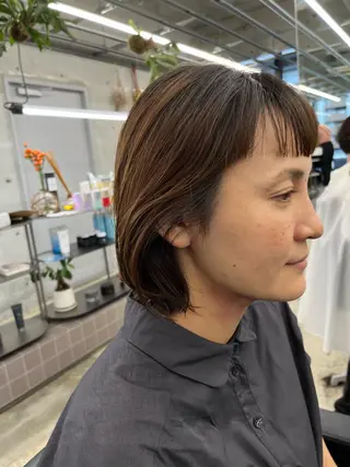 ミディアム ダブルカラー/ ケアブリーチ/クニトのヘアスタイル