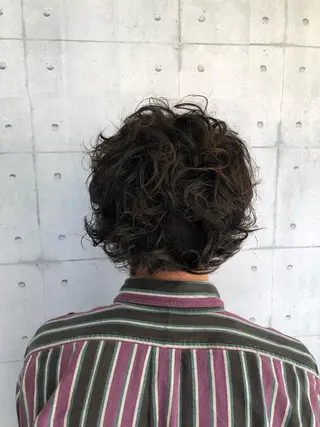 ミディアム パーマ メンズ 北脇 健治のヘアスタイル