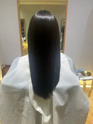 ロング ストレートパーマ /縮毛矯正 杉田優月のヘアスタイル