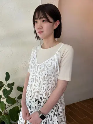 ショート カラー パーマ 松野 心音のヘアスタイル