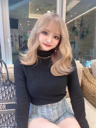 セミロング 韓国風/顔周りカット /髪質改善RYOTAのヘアスタイル