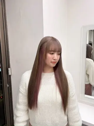 カラー beige🤎ダブル カラー/レイヤー🧸のヘアスタイル