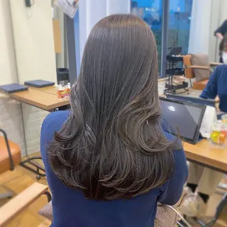 ロング カラー ヘアアレンジ 銀座/前髪顔まわり/ 透明感カラー/danのヘアスタイル