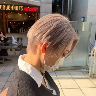 ショート カラー ヘアアレンジ ハイトーン/美髪矯正 🍃大江拓実のヘアスタイル