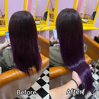 ロング シール＋ちび編み込み エクステ梅田🐨のヘアスタイル