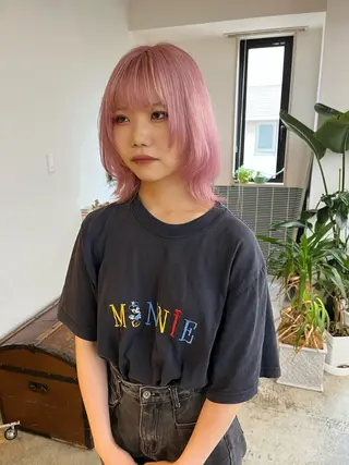 ミディアム カラー 🩷ハイトーン透明感 レイヤー🩷ユリカのヘアスタイル