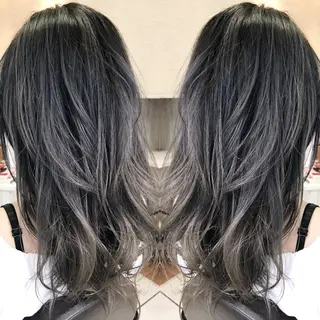 セミロング カラー シールエクステ⭐️ オオミタクヤのヘアスタイル