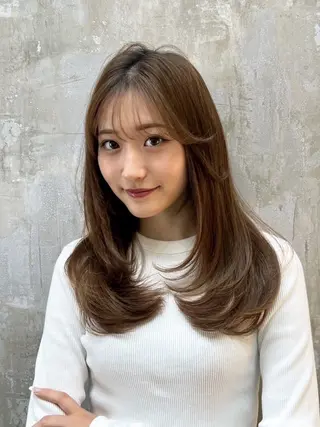 ロング 天王寺/韓国ヘア/ 透明感カラーのヘアスタイル