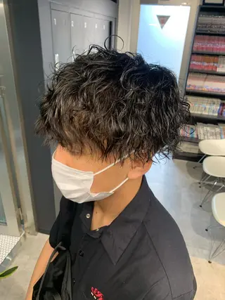 ショート パーマ メンズ 園田 将士のヘアスタイル