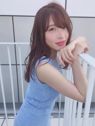 セミロング カラー 當間 大知のヘアスタイル