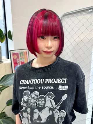 ショート カラー パーマ ヘアアレンジ メンズ キッズ ハイトーン/ピンク 💗モモ໒꒱のヘアスタイル