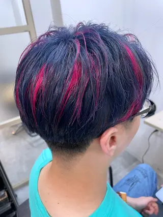 ミディアム カラー メンズ EMANON新宿南口所属・🦄中性ウルフ ☁️Shiori🦄のヘアスタイル