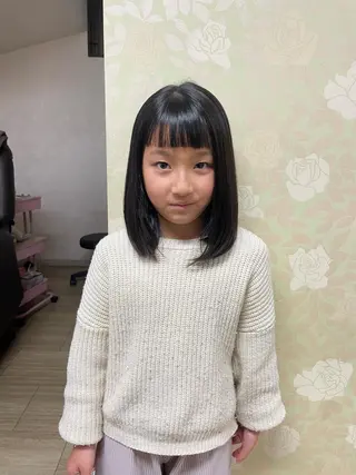 ミディアム キッズ 徳留 もも花のヘアスタイル