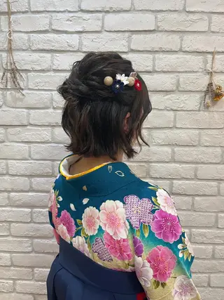 セミロング カラー ヘアアレンジ ブリーチなし/ レイヤー🌿runaのヘアスタイル