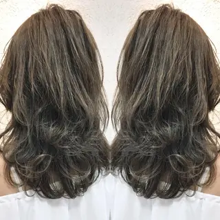 セミロング カラー シールエクステ⭐️ オオミタクヤのヘアスタイル