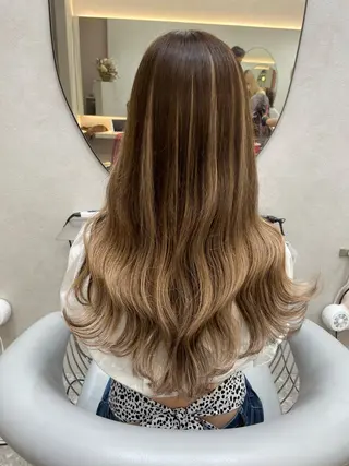 ロング カラー 新宿/韓国ヘア 中明度カラー/かやのヘアスタイル