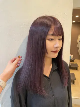 ミディアム 暖色カラー/ おおいえひびきのヘアスタイル