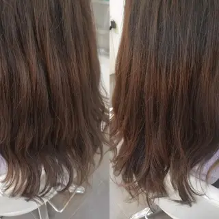 カラー パーマ ロング 池田 恵久美のヘアスタイル