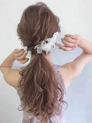 ロング カラー ヘアアレンジ シアーベージュニスト 🥣大石亜里紗のヘアスタイル