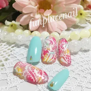 ショート ミディアム セミロング ロング カラー パーマ ヘアアレンジ メンズ キッズ ネイル まつエク nail salon&school felice所属・フェリーチェ瑞江店 新山のネイルデザイン