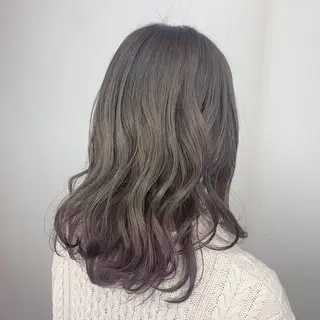 セミロング カラー 艶髪/白髪ぼかし ヘッドスパ/大野結菜のヘアスタイル