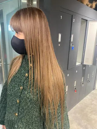 ロング カラー nishido ハイライト/メンズのヘアスタイル