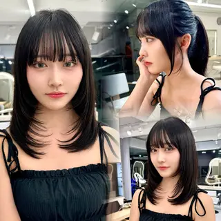 セミロング レイヤーカット/ 韓国/しんやのヘアスタイル