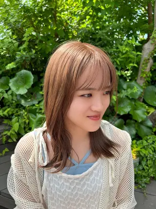 ミディアム 女性らしいモテヘア 韓国ヘアhikariのヘアスタイル