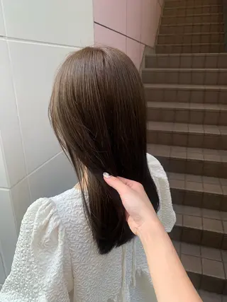 セミロング カラー soëll所属・☺︎そぶえ　ゆうな/ 暖色カラー/縮毛矯正のヘアスタイル