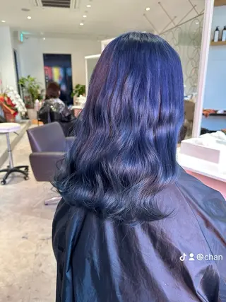 セミロング 韓国ヘア×ハイトーン AYA💫のヘアスタイル