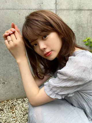 ミディアム フラミューム 伊勢崎のヘアスタイル