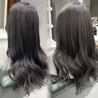 ロング カラー 𝐍𝐚𝐧𝐚{ 原宿/ハイトーン🫧のヘアスタイル