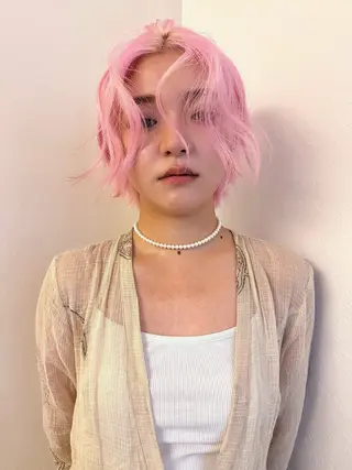 ショート カラー ヘアアレンジ 丸山渉/パーマ エフェクトブリーチのヘアスタイル
