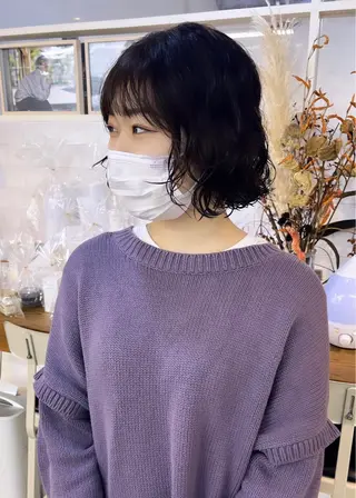 ショート パーマ benji仙台所属・KOKI/ ボブ/ パーマ/透明感カラーのヘアスタイル