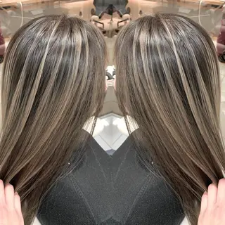 セミロング 縮毛/レイヤー 韓国/橋口のヘアスタイル