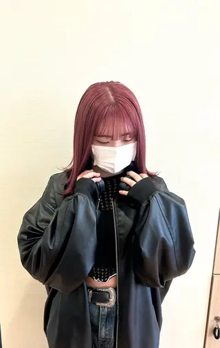 ミディアム カラー ミ ユのヘアスタイル