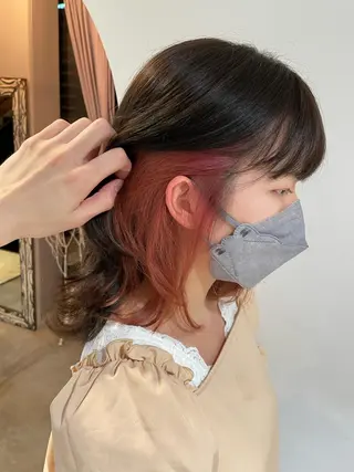 ミディアム Null 表参道所属・岩下昂世/ ハイトーン/デザインのヘアスタイル