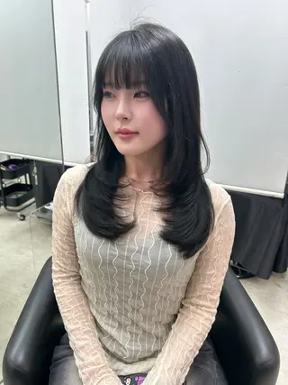 セミロング sunc所属・レイヤーカット ワンホンヘアそうたのヘアスタイル