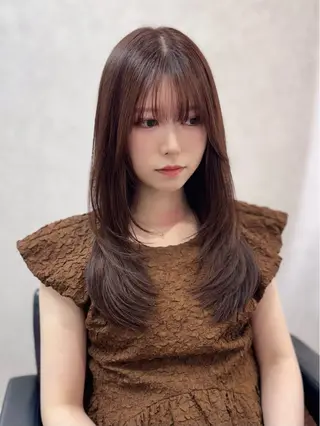 セミロング カラー レイヤーカット 韓国🇰🇷EMIのヘアスタイル