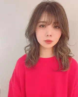 セミロング カラー box mico. mutsumiのヘアスタイル